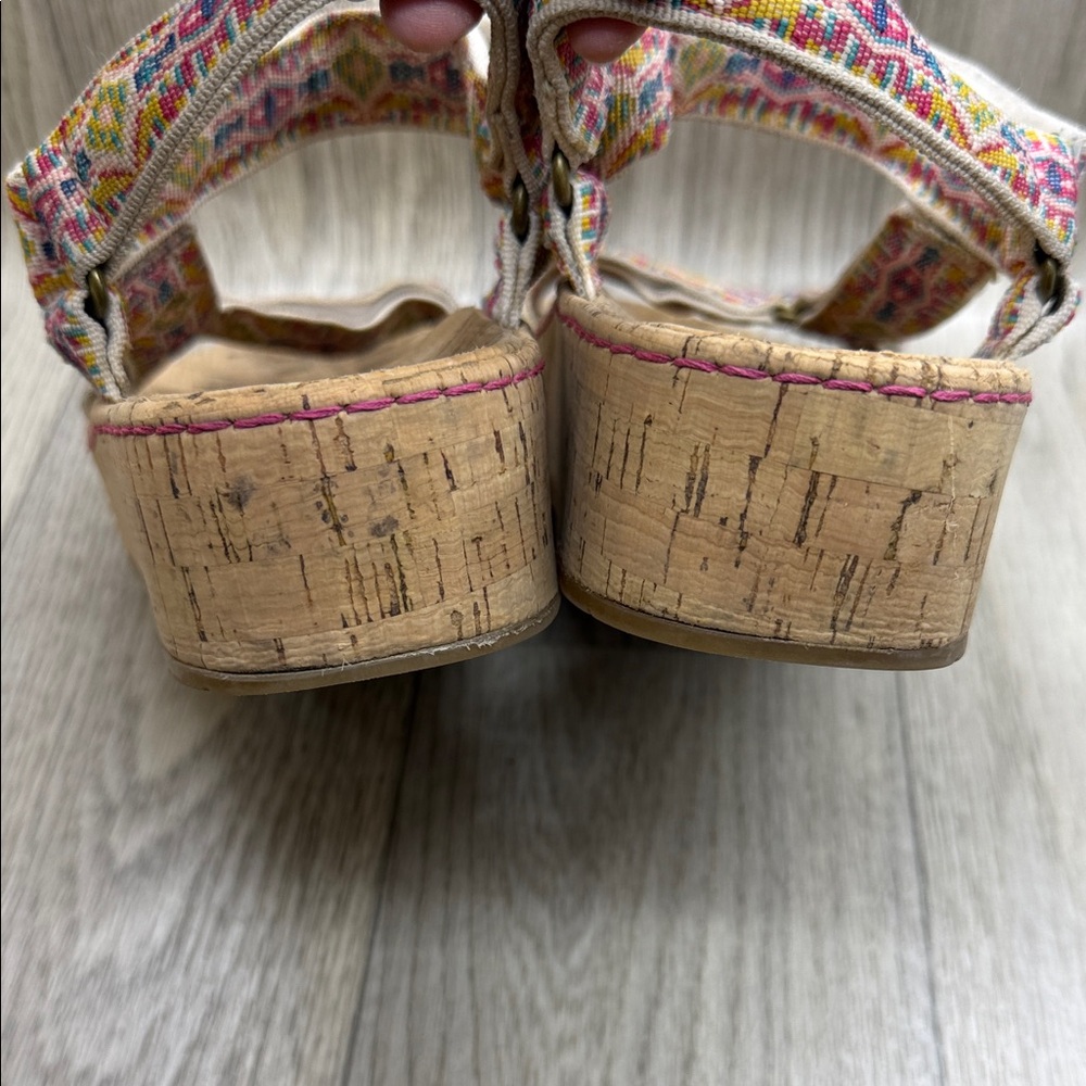 Born Multicolor Patterned Cork Sandals - image 6